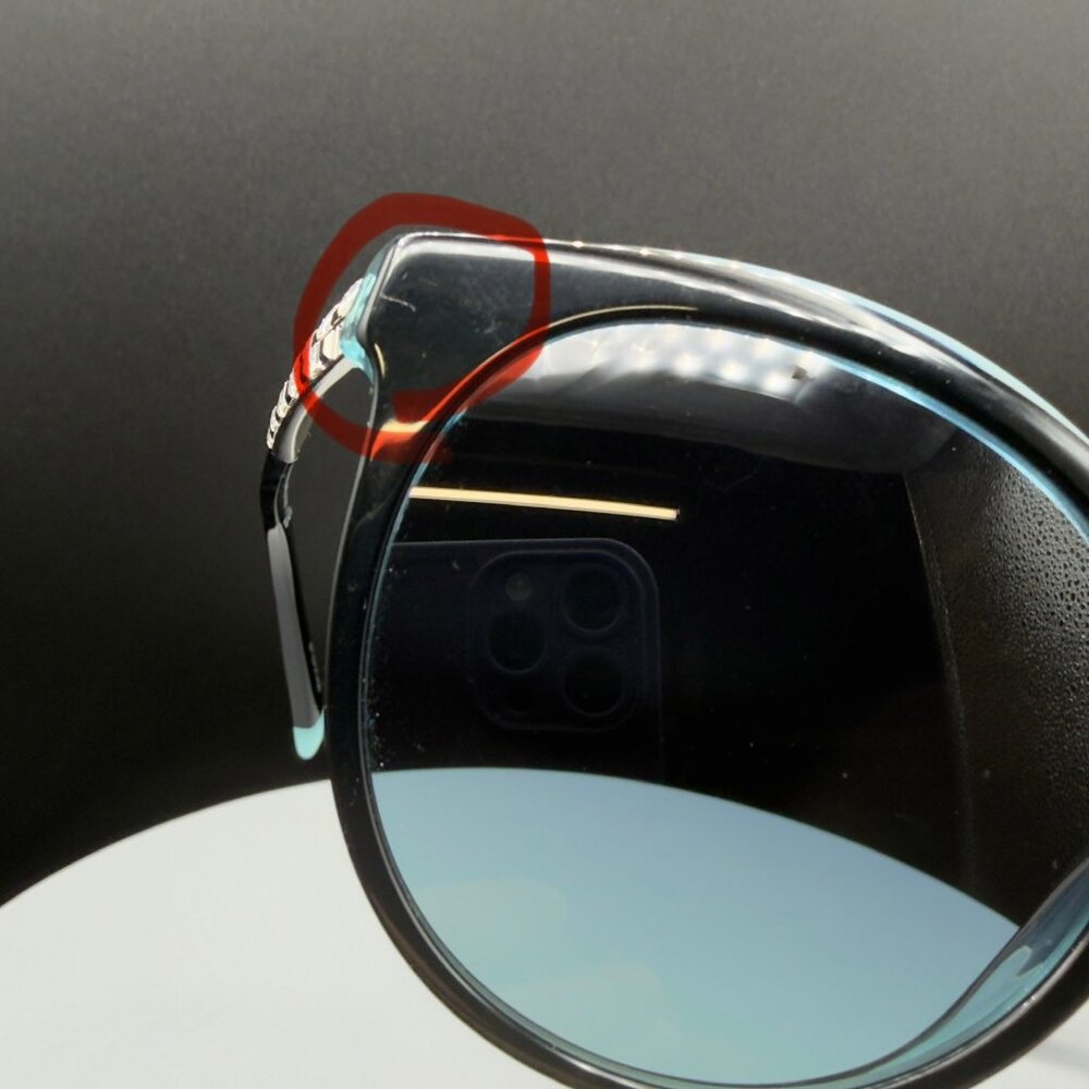 Tiffany & Co TF 4175B 8285/9S Black Cat Eye Sunglasses Blue Lens 55 19 140 READ - Picture 9 of 15